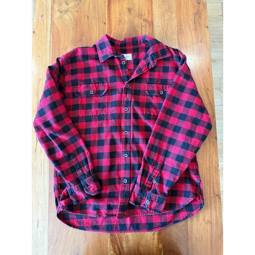 Jachs Men's Black/Red Cotton Flannel Size XL